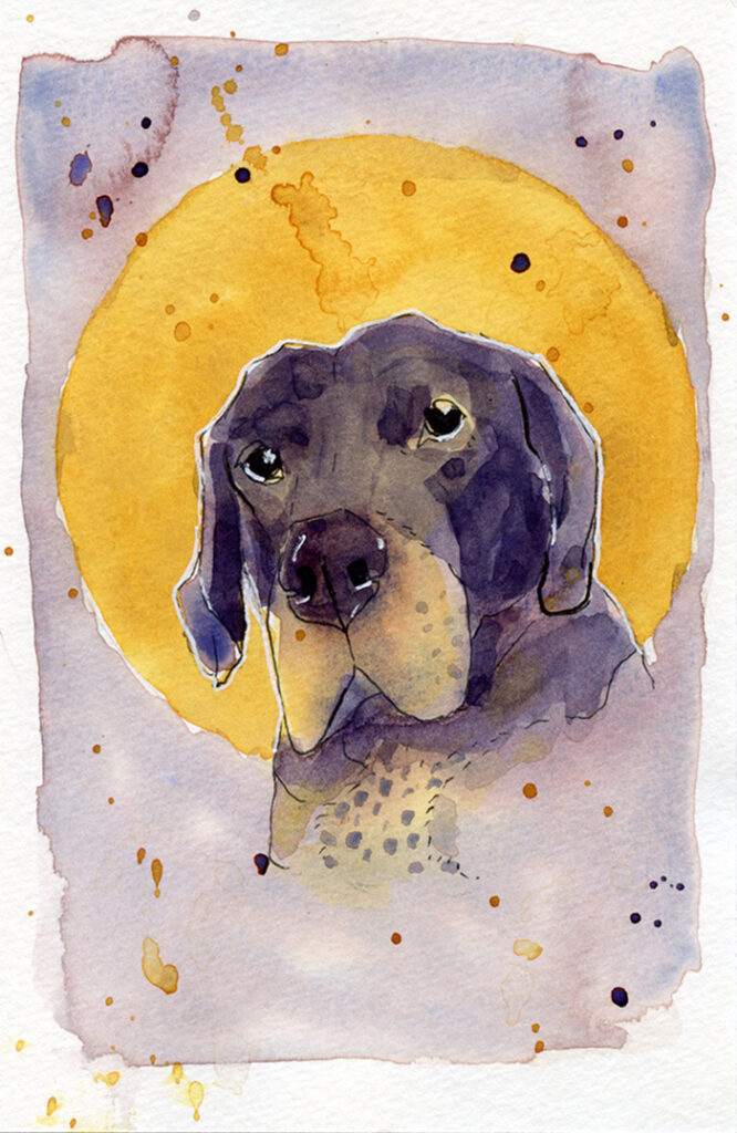 Watercolor painting of Lab